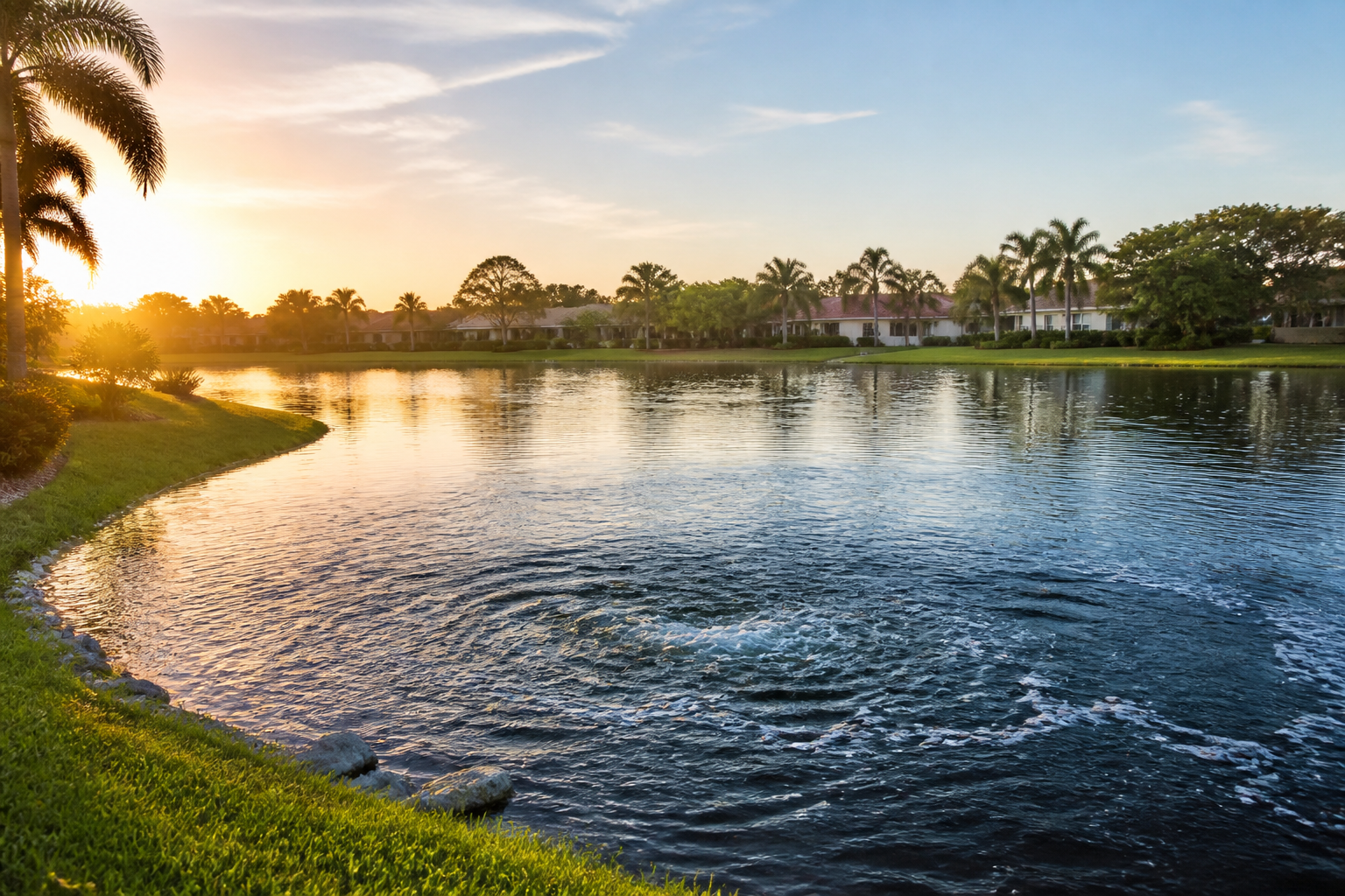 Residential lake environment supported by aeration